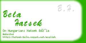 bela hatsek business card